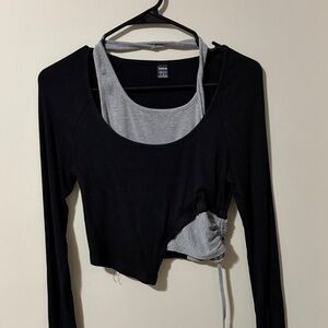Urban Outfitters Black and Gray Crop Top